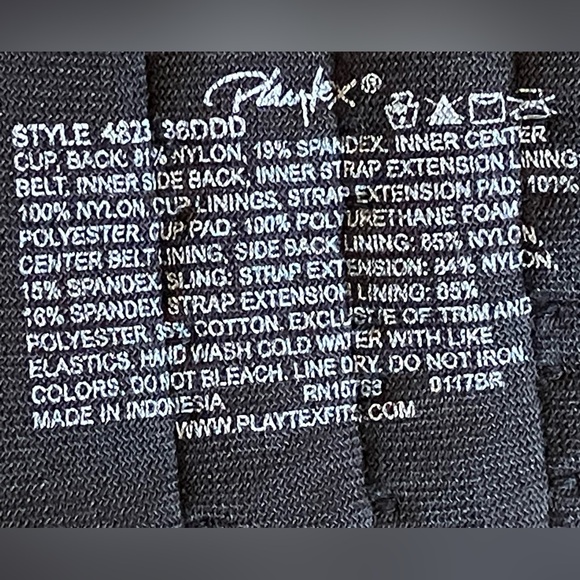 Playtex Secrets Collection TruSupport Black Underwire T-shirt Bra 36DDD - Picture 8 of 8